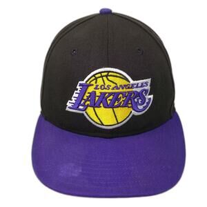 New Era NBA Los Angeles Lakers 9FIFTY Snapback Hat Black Purple Flat Brim OSFM